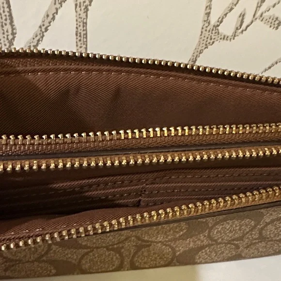 Coach Tan and Brown Signature Pouch - Picture 4 of 4